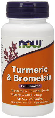 Куркума і бромелайн Turmeric & Bromelain Now Foods 90 капсул