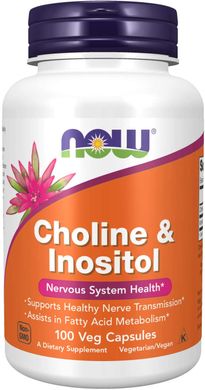 Холін і інозитол Choline Inositol Now Foods 500 мг 100 капсул