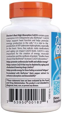 Фотография - Коензим Q10 CoQ10 with BioPerine Doctor's Best биоперин 200 мг 60 капсул