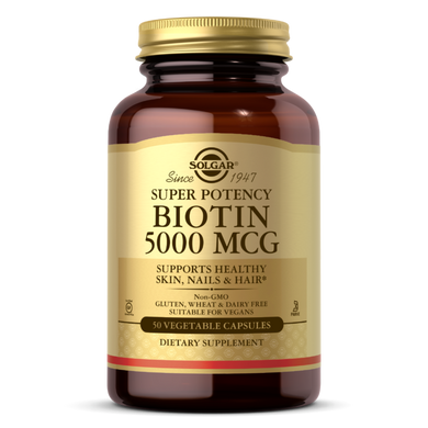 Вітамін В7 Біотин Biotin Solgar 5000 мкг 50 капсул