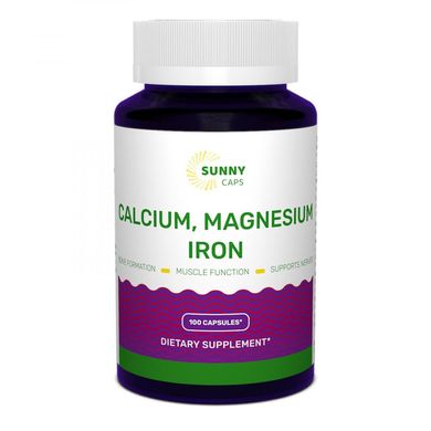 Кальцій, магній, залізо Calcium, Magnesium and Iron Sunny Caps 100 капсул