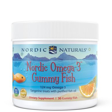 Фотография - Рыбий жир для детей Nordic Omega-3 Gummy Fish Nordic Naturals мандарин 124 мг 30 конфет