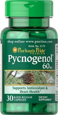 Пикногенол (кора сосны) Pycnogenol Puritan's Pride 60 мг 30 капсул