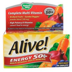 Фотография - Витамины 50+ Alive! Energy Multivitamin-Multimineral For Adults 50+ Nature's Way 60 таблеток