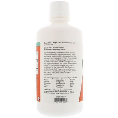 Фотография - Колоїдні мінерали з малиною Colloidal Minerals Now Foods 946 мл