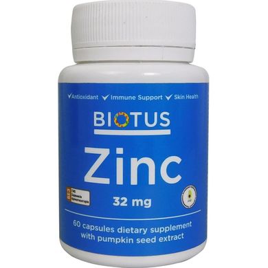 Цинк Zinc Biotus 32 мг 60 капсул