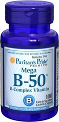 Витамин В-50 комплекс Vitamin B-50® Complex Puritan's Pride 100 каплет
