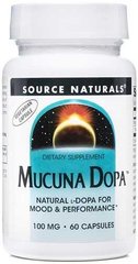 Мукуна пекуча Mucuna Dopa Source Naturals 100 мг 60 капсул