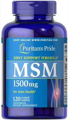 Фотография - МСМ Метилсульфонілметан MSM Puritan's Pride 1500 mg 120 капсул