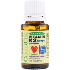 Фотография - Органічний вітамін K2 Organic Vitamin K2 Drops ChildLife краплі ягоди 12 мл