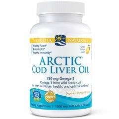 Фотография - Рыбий жир из печени трески Arctic Cod Liver Oil Nordic Naturals лимон 90 капсул
