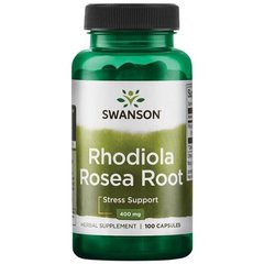 Родиола рожева Rhodiola Rosea Root Swanson 400 мг 100 капсул