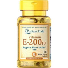 Фотография - Витамин Е Vitamin E Puritan's Pride 200 МЕ 100 гелевых капсул