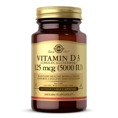 Фотография - Витамин D3 Vitamin D3 Solgar 125 мкг 5000 МЕ 60 капсул
