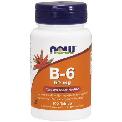 Вітамін В6 Vitamin B6 Now Foods 50 мг 100 таблеток
