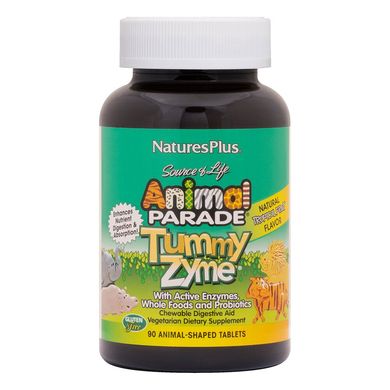 Фотография - Ферменты для детей Animal Parade Tummy Zyme Children’s Chewable Digestive Aid Nature's Plus тропический фрукт 90 животных