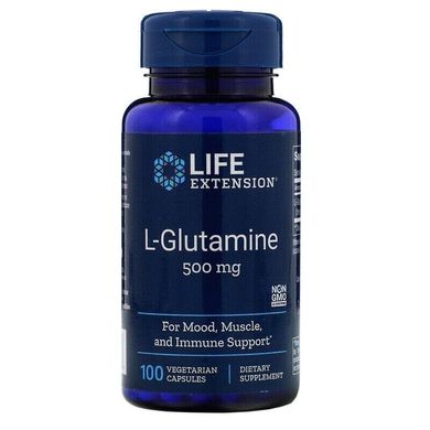 L- глютамин L-Glutamine Life Extension 500 мг 100 капсул