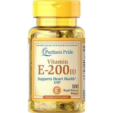 Фотография - Вітамін Е Vitamin E Puritan's Pride 200 МО 100 гелевих капсул