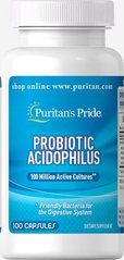 Пробіотик Probiotic Acidophilus Puritan's Pride 100 капсул