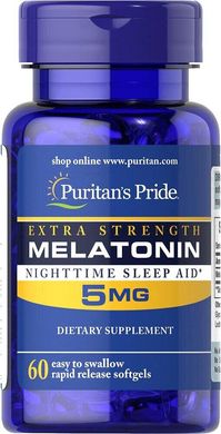 Фотография - Мелатонін Melatonin Puritan's Pride 5 мг 60 капсул
