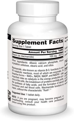 Вітамін В3 Ніацин Vitamin B3 Niacin Source Naturals 100 мг 250 таблеток