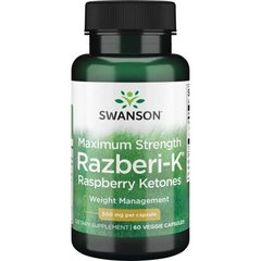 Фотография - Максимальна сила Maximum Strength Razberi-K Swanson малина 500 мг 60 капсул