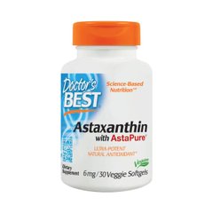 Астаксантин Astaxanthin with AstaPure Doctor's Best 6 мг 30 капсул