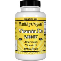 Фотография - Витамин D3 Vitamin D3 Healthy Origins 5000 МЕ 360 капсул