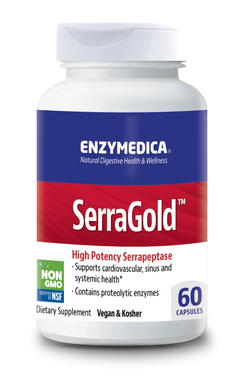 Фотография - Серрапептаза для серця SerraGold High Potency Serrapeptase Enzymedica протеолітичні ферменти 60 капсул
