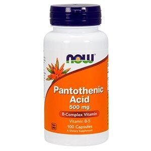 Витамин В5 Пантотеновая кислота Pantothenic Acid Now Foods 500 мг 100 капсул