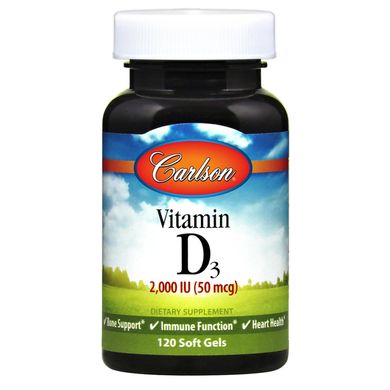 Фотография - Вітамін D3 Vitamin D3 Carlson Labs 2000 МО 50 мкг 120 капсул