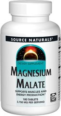 Магній Magnesium Malate Source Naturals 180 таблеток