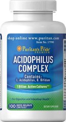 Пробіотичний ацедофильный комплекс Probiotic Acidophilus Complex Puritan's Pride 100 капсул