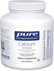 Кальций цитрат Calcium (citrate) Pure Encapsulations 180 капсул