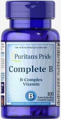 Комплекс вітамінів В Complete B Puritan's Pride 100 каплет