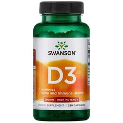 Фотография - Витамин D3 Vitamin D3 - High Potency Swanson 5000 МЕ 125 мкг 250 капсул