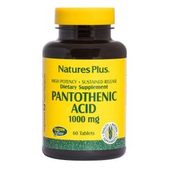 Вітамін В5 Пантотенова кислота Pantothenic Acid Nature's Plus 1000 мг 60 таблеток