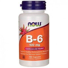 Витамин В6 Vitamin B6 Now Foods 100 мг 100 капсул