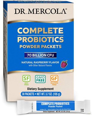 Комплекс пробиотиков для детей Complete Probiotics Powder Packets for Kids Dr. Mercola малина 30 пакетиков