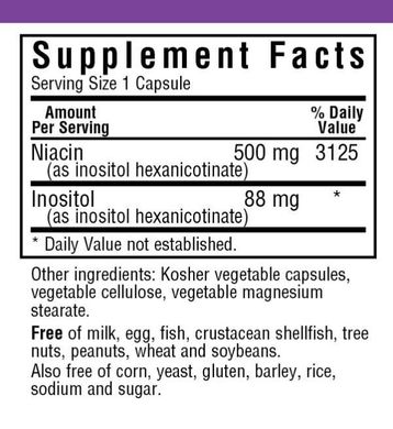 Вітамін B3 Ніацин без инфузата Flush-Free Niacin Bluebonnet Nutrition 500мг 60 капсул
