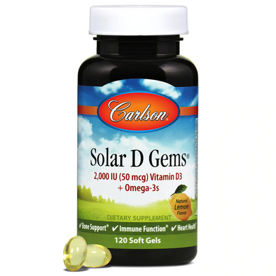 Фотография - Рыбий жир с витамином D Solar D Gems Carlson Labs лимон 120 капсул
