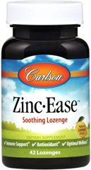 Цинк Zinc Ease Carlson Labs лимон 42 льодяника