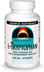 Триптофан коферментный L-Tryptophan with Coenzyme B-6 Source Naturals 500 мг 60 таблеток