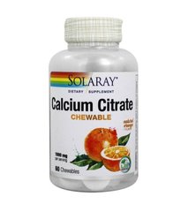 Цитрат кальция Calcium Citrate Solaray 1000 мг апельсин 60 таблеток