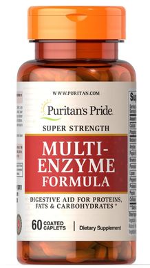 Фотография - Мульти ензими Super Strength Multi Enzyme Puritan's Pride 60 каплет