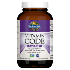 Цинк RAW Zinc Vitamin Code Garden of Life 30 мг 60 капсул