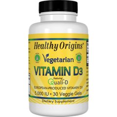 Фотография - Вітамін D3 для вегетаріанців Vegetarian Vitamin D3 Healthy Origins 5000 МО 30 капсул