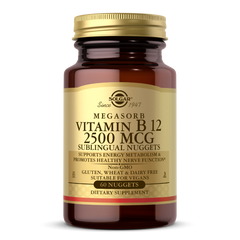 Витамин В12 Vitamin B12 Solgar сублингвальный 2500 мкг 60 таблеток