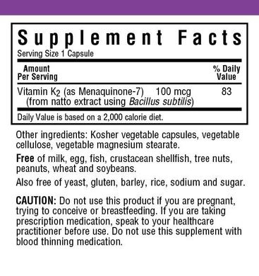 Фотография - Витамин К2 Vitamin K2 Bluebonnet Nutrition 100 мкг 50 капсул
