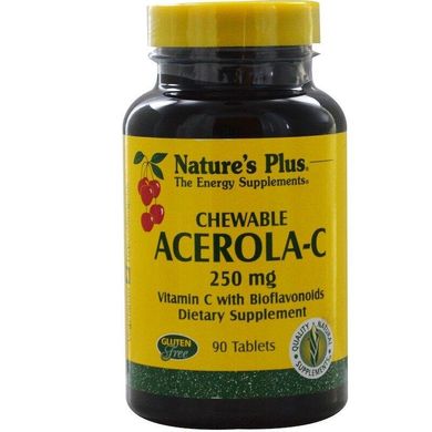 Фотография - Витамин С жевательный Ацерола Acerola-C Nature's Plus 250 мг 90 таблеток
